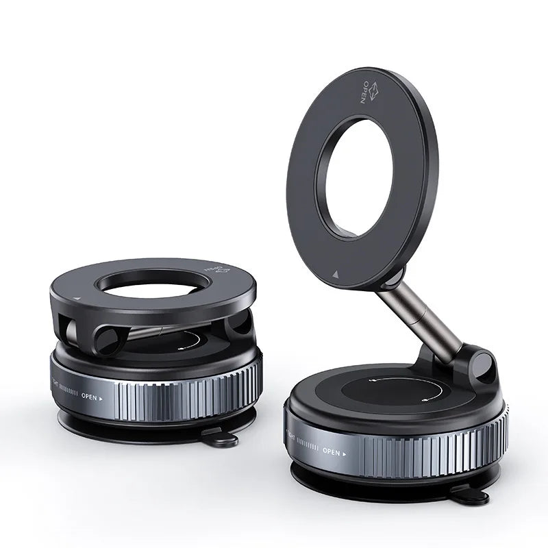 Foldable Magnetic Car Phone Holder Multi-directional Rotation Vacuum Suction Phone Holder for Car Center Console Smooth Surface