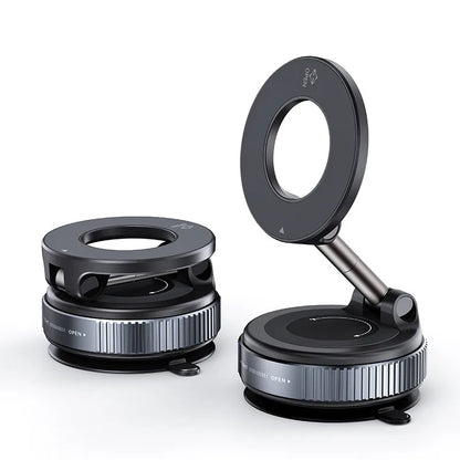 Foldable Magnetic Car Phone Holder Multi-directional Rotation Vacuum Suction Phone Holder for Car Center Console Smooth Surface