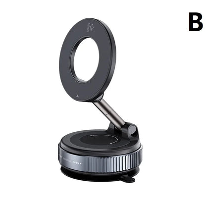 Foldable Magnetic Car Phone Holder Multi-directional Rotation Vacuum Suction Phone Holder for Car Center Console Smooth Surface