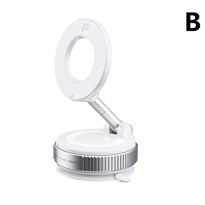 Foldable Magnetic Car Phone Holder Multi-directional Rotation Vacuum Suction Phone Holder for Car Center Console Smooth Surface