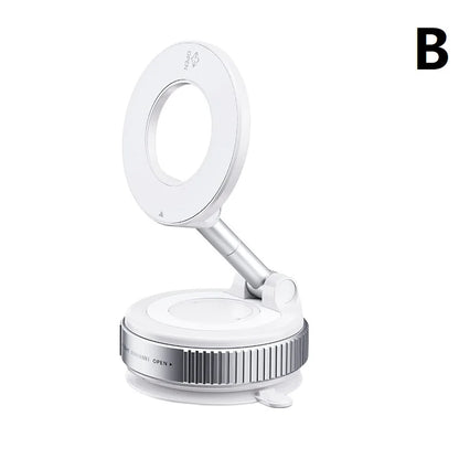 Foldable Magnetic Car Phone Holder Multi-directional Rotation Vacuum Suction Phone Holder for Car Center Console Smooth Surface